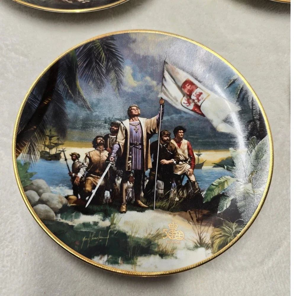 W.S. George Columbus Discovers America 500th Anniversary Plates Set of 4 1992